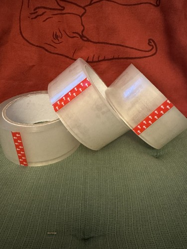Clear tape rolls for three - tape,