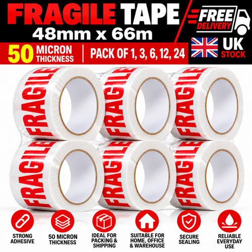 Fragile tape x packaging - fragile, 1-24